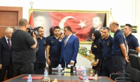 Malatya’da Başkan Gürkan’a itfaiye ziyaret